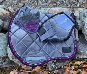 Gray Shimmer w/ Purple Saddle Pad